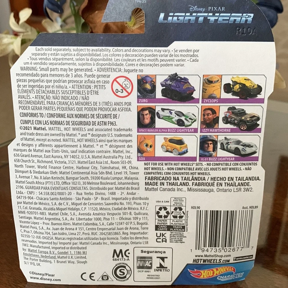 Hot Wheels Character Car Space Ranger Alpa Buzz Lightyear Disney Pixar Hotwheels